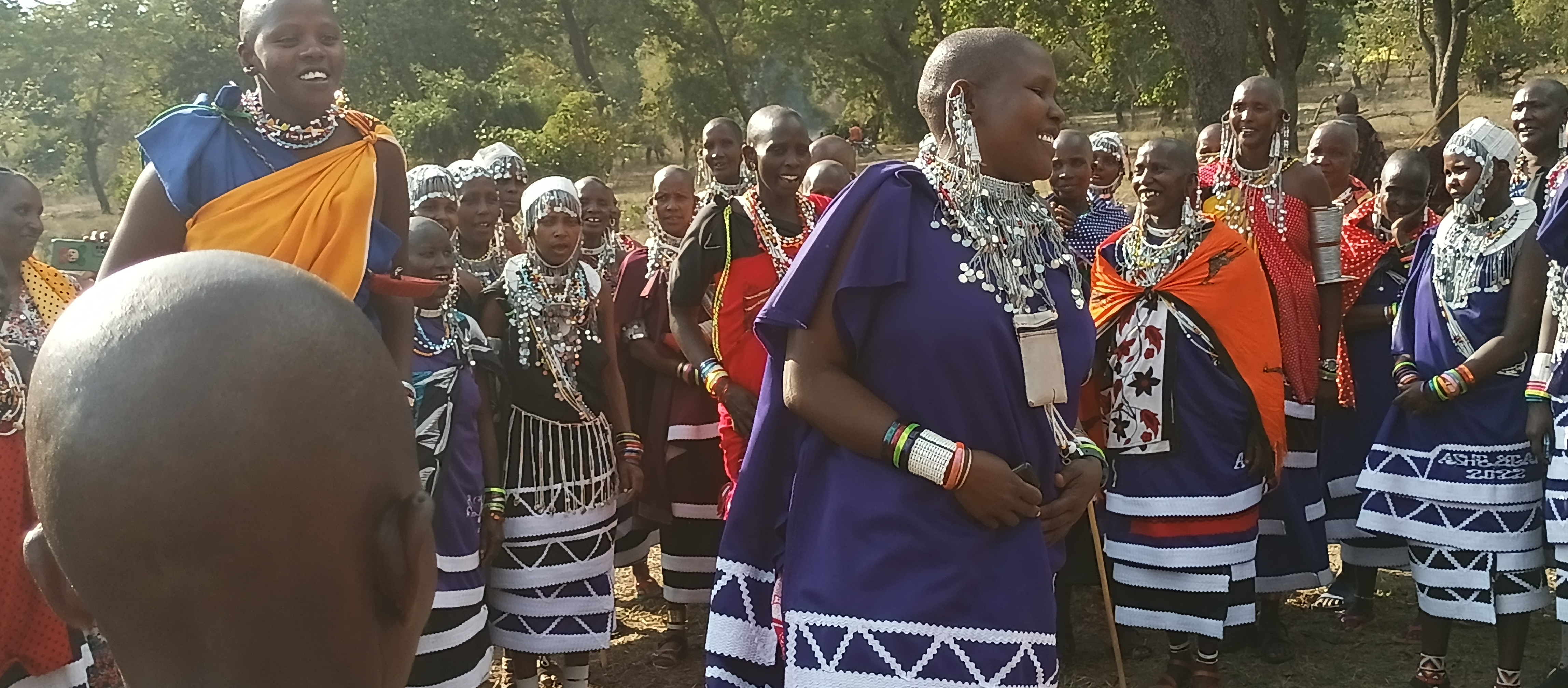 Pastoralists from Tanzania gather and dance together